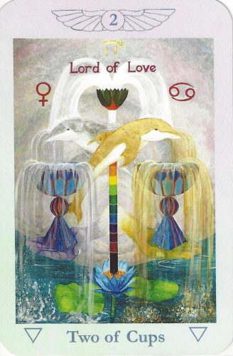 Two of Cups from the Golden Dawn Temple Tarot by Harry Wendrich, Nick Farrell, Nicola Wendrich published by Wendrich artHouse 2014