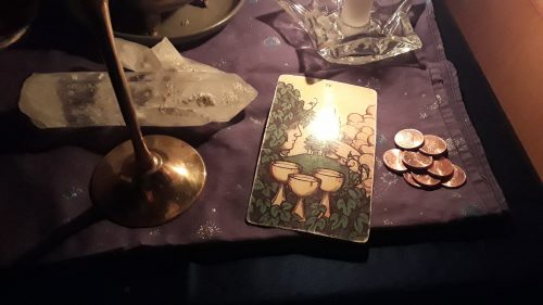Four of Cups card from my Four of Cups: Moon in Cancer ritual