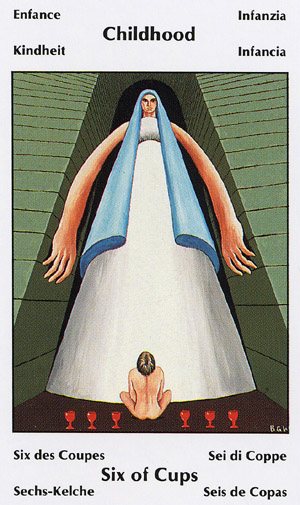 Six of Cups from the Barbara Walker Tarot