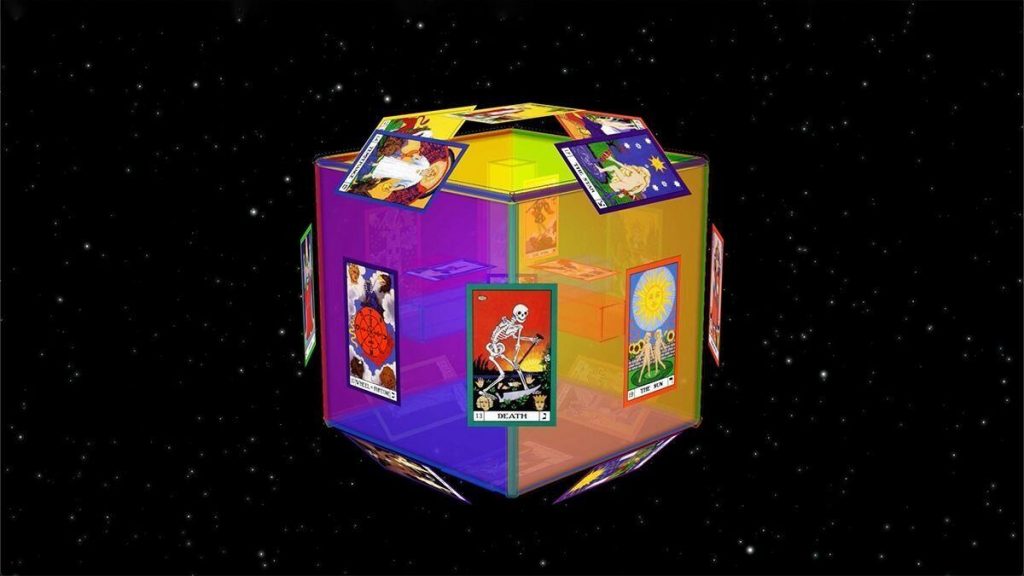 The 22 Major Arcana cards of the tarot fit onto the 3 dimensions, center and six sides, and twelve edges of the Cube of Space.